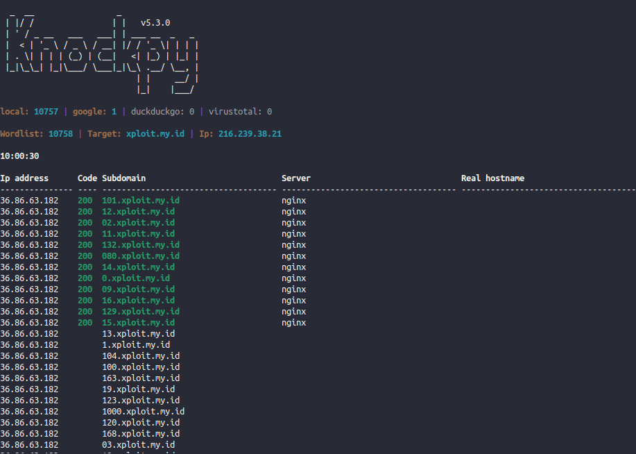 Knock, subdomain enumerate